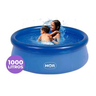 Imagem de Piscina Redonda Borda Inflável Infantil 1000 Litros Resistente - Mor