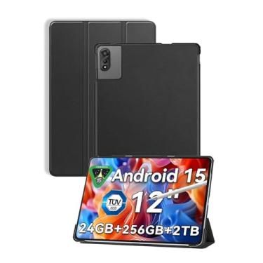 Imagem de Capa para tablet Blackview Mega2, capa de proteção para tablet NOUKAJU , função de suporte, resistente a quedas, antiarranhões, capa de proteção para tablet Blackview Mega 2 de 12 polegadas (preta)