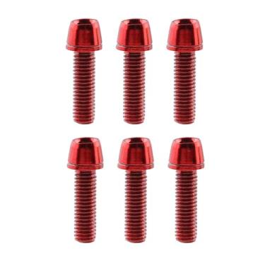 Imagem de Deevoka Kit de parafusos para haste de bicicleta, 6 peças, m5x17mm, acessórios, suprimentos, parafusos para haste de bicicleta, parafuso para guidão, para, Vermelho