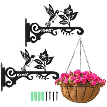 Imagem de Suporte de plantas suspensas de 25,4 cm, ganchos de plantador para cestos pendurados, cabide de parede resistente de metal para plantas ao ar livre, ambientes internos, lanterna, alimentadores de