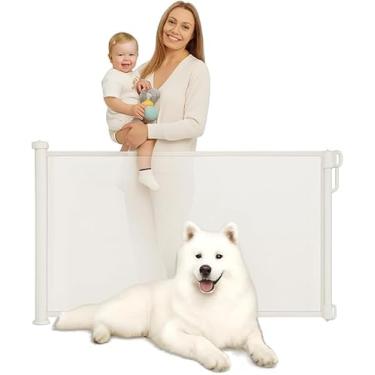 Imagem de Portão Tela Segurança Bebês Pets Cercadinho Grade Retrátil