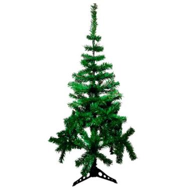 Imagem de Árvore de Natal Artificial Verde, 120cm de Altura, 144 Galhos, Base Estável, Plástico Durável, Montagem Fácil, Decoração Natalina