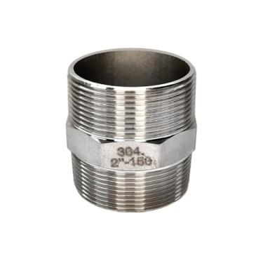 Imagem de Conexão Niple 2 Aço Inox 304 Duplo Sextavado Hexagonal