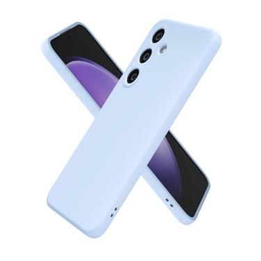 Imagem de oakxco Capa de silicone para Samsung Galaxy S23 Fe, ultrafina e fina para mulheres e meninas, cor lisa lisa minimalista estética fofa design feminino, gel de borracha macia TPU com capa para câmera