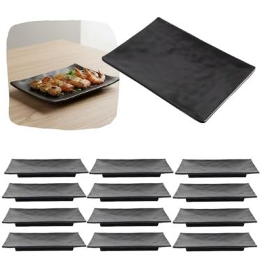 Imagem de Bandeja Travessa Prato Retangular Preta Porções Sushi Sashimi Comida Oriental Japones (12)