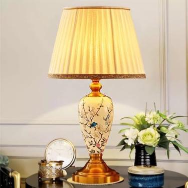 Imagem de Luminária de mesa contemporânea em cerâmica com LED, estilo americano, para sala de estar, quarto, escritório, casa de campo ou hotel, com design retrô e criativo (Estilo 16)