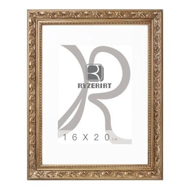 Imagem de RYZERIRT Moldura de madeira de 30,5 x 40,6 cm, exiba imagens 21,6 x 28 cm com tapete ou 30,5 x 40,6 cm sem tapete, molduras de pôster marrom, moldura para pendurar na parede 08