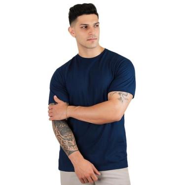 Imagem de Camisetas Masculinas Básicas Slim Fit Algodão Premium TRV, Marinho, GG