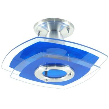 Imagem de Lustre Plafon Sobrepor - Azul - 2 Vidros - Sala Quarto - Vitrine dos L
