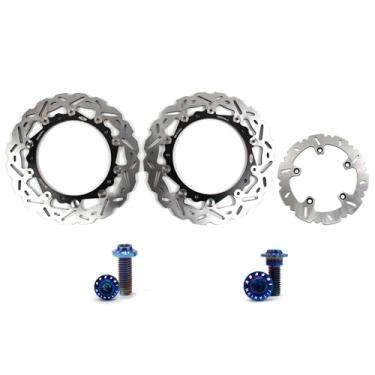 Imagem de Arashi Discos de freio dianteiros traseiros rotores com parafusos de montagem para BMW F800R 2009-2020, F800GS ABS 2013-2020, S1000XR 2015-2021, peças de acessórios de reposição de motocicleta