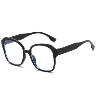 Imagem de Óculos quadrados clássicos de luxo, femininos, masculinos, armação grande (preto)