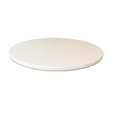 Imagem de Prato Giratório Centro de Mesa com vidro | Luxo | Laqueado 45cm a 90cm | Decorativo | Sala de Jantar(Branco,70 CM)