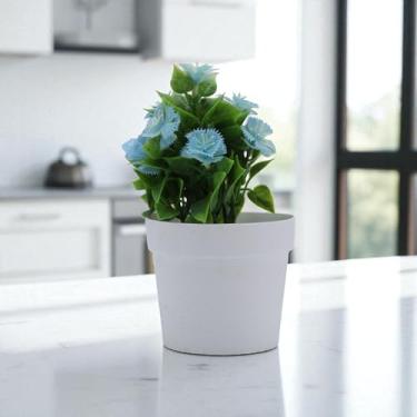 Imagem de Generic 1 peça de plantas artificiais moeda dourada crisântemo plástico azul 10 x 10 x 20 cm