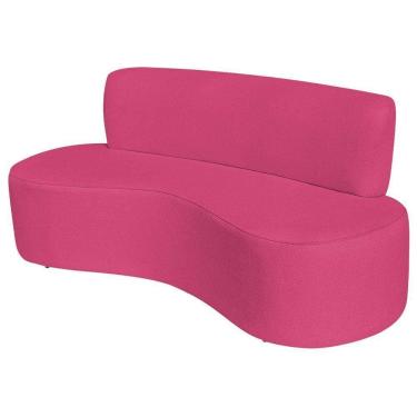 Imagem de Sofá Curvo Orgânico Escritório Recepção 3 Lugares Amsterdã 160cm Suede Cor Pink