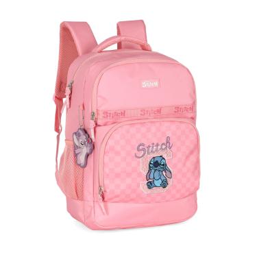 Imagem de Mochila Stitch Rosa Xadrez – Luxcel Oficial Disney