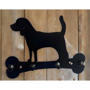 Imagem de Cabideiro Porta Chaves Cachorro 4 Ganchos Ferro Corte a Laser - Estilo