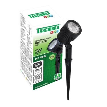 Imagem de Espeto Led Para Jardim Taschibra Noir Mr11 3w Preto Bivolt Verde