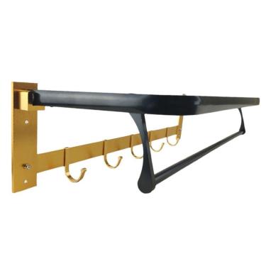 Imagem de Toalheiro Varal Porta Toalha Roupa Gancho Prateleira Hotel