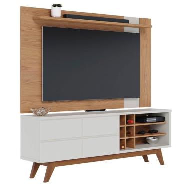 Imagem de Rack Para Sala Norena Com Painel Para 70 Pol. Amélie C05 Freijó-off White Matte - Mpozenato