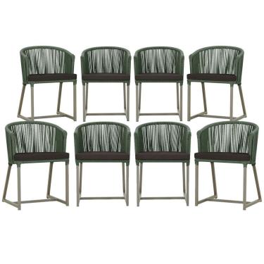 Imagem de 8 Cadeiras De Jantar área Noronha Fendi E9 Trama Original Verde