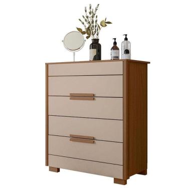 Imagem de Cômoda Gaveteiro Dhara Carvalho Fendi - Moval