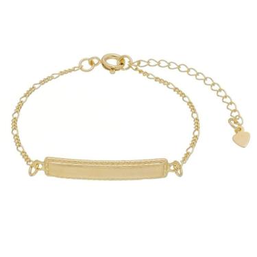 Imagem de Pulseira Infantil com Plaquinha Banho de Ouro