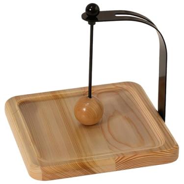 Imagem de LUMINFLY Porta-guardanapos mesa de madeira, suporte de metal com bola de peso ajustável, para cozinha, restaurante, escritório, café, ideal, 6,9 x 6,9 x 24 cm (17,5 x 17,5 x 24 cm)