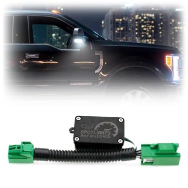 Imagem de Chicote de luz refletora de velocidade do espelho para 2015-2020 F'ord F150, 17-20 F-150 Rapto.r, 2017-2022 F'ord F250 F350 Super Duty Mirror Spotlight Ativação em qualquer velocidade acima de 10 km/h