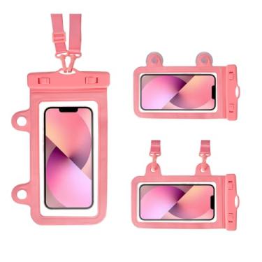 Imagem de Merleu Bolsa de telefone impermeável XL para iPhone e chuveiro à prova d'água com 2 ventosas, bolsa protetora para telefone de água com cordão ajustável, capa flutuante para iPhone 16 15 14 Pro Max