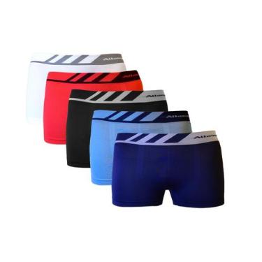 Imagem de Kit com 5 Cuecas lisa - poliester e elastano - Altomax/RP, P, Sortido