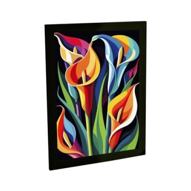 Imagem de Quadro Decorativo Flores Ilustração Vetor Colorido Decoração Poster Quarto Sala