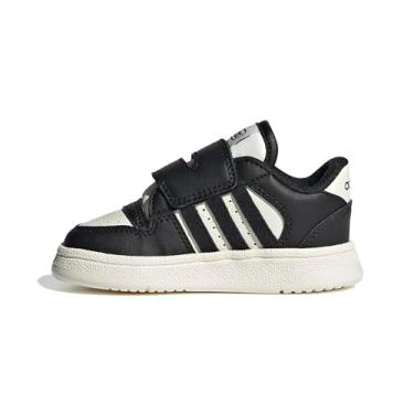 Imagem de adidas Tênis de basquete unissex infantil com renda elástica, Preto/Preto/Branco Nuvem, 15