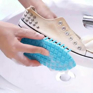 Imagem de Escova de limpeza flexível para pia de cozinha – esfregão dobrável em vários ângulos para utensílios de mesa, panelas, azulejos, argamassa – cerdas resistentes a arranhões