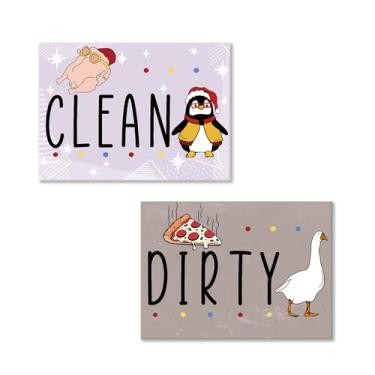 Imagem de Paayna Friends TV Show Ímã de máquina de lavar louça, placa suja limpa, dupla face, reversível, capa magnética forte, indicador retangular para casa, cozinha, acessório, lavanderia