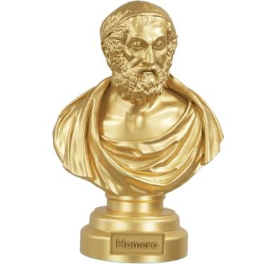 Imagem de Estátua Busto Homero - Poeta Grego - Versão 2 (Cor Ouro)