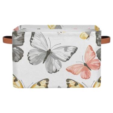 Imagem de Caixas de armazenamento fofas para organização, alças de caixas de armazenamento de livros, prateleiras de quarto, cestas decorativas para organização, caixa organizadora de armário de sala de aula