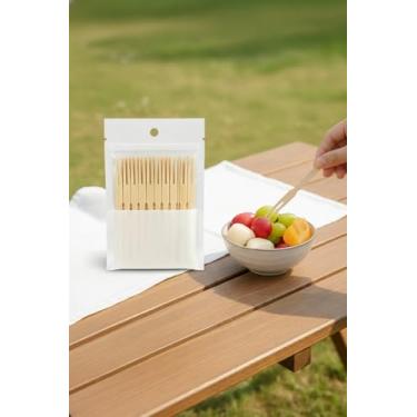 Imagem de Garfinhos de Bambu para Frutas e Petiscos – Kit com 50 Peças 9cm, Biodegradáveis, Resistentes e Ideais para Canapés, Queijos, Azeitonas e Finger Food