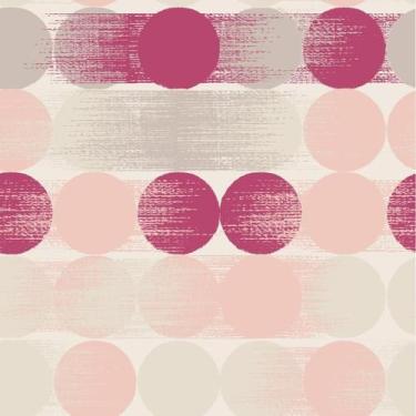 Imagem de Papel De Parede Poa Circulos Rosa, Cinza Adesivo - LRP