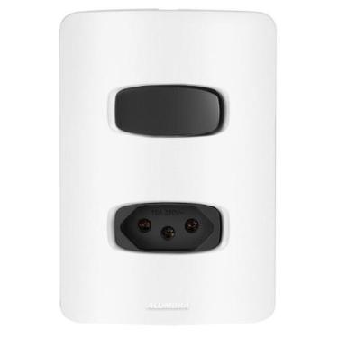 Imagem de Conjunto 1 Simples + 1 Tomada 20A - Gracia Branco / Preto - Alumbra