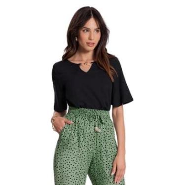 Imagem de Blusa Feminina Lunender Em Tecido Preto Tam. GG-Feminino