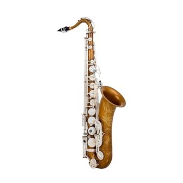 Imagem de Instrumento de saxofone instrumentos musicais profissionais saxofone tenor tubo tom bb ouro chave saxofone com estojo acessórios luvas (B)