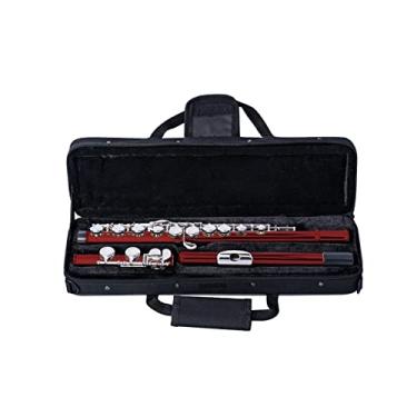 Imagem de Flauta Instrumento Musical 16 Orifícios Fechados Flauta Chave C Flauta Cobre Níquel Prata Flauta Kit de Flauta Plus Bolsa de Couro (Cor: Vermelho)