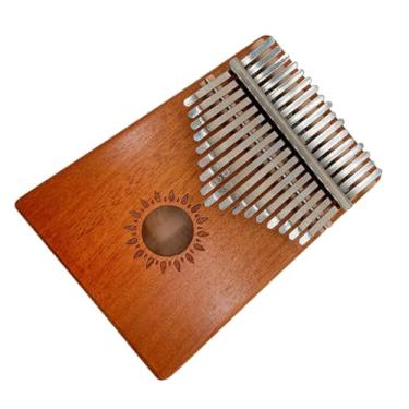 Imagem de Piano de polegar Kalimba madeira mogno 17 teclas piano portátil de dedo com estojo protetor martelo de afinação (cor: 06)