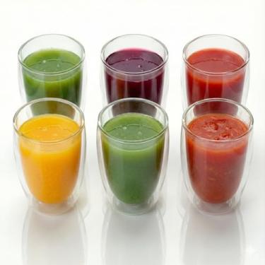 Imagem de Vidro Conjunto 6 Copos de Vidro Parede Dupla, Transparente, 470ml, Isolamento Térmico, Design Moderno