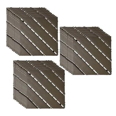 Imagem de Telhas de plástico para pátio entrelaçadas, placas de terraço ao ar livre 30 x 30 cm azulejos de clique à prova de intempéries pátio para piscina varanda quintal varanda varanda café F 30 peças