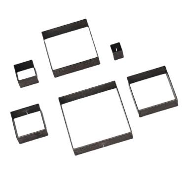 Imagem de FTVOGUE Cortador de Punção de Couro Quadrado, Conjunto de Matrizes de Corte de Liga de Aço de 6 Peças para Artesanato de Couro Limpo de 5 Mm a 30 Mm, Formas Precisas para Projetos Profissionais de Bricolagem