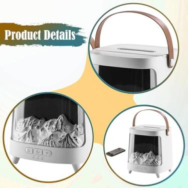 Imagem de Wswqop Difusor de óleos essenciais, spray de fragrância com luz, 200ml, com função de temporizador, umidificador portátil para SPA e sala de estar, Branco