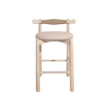 Imagem de Banqueta Uçá Verniz Madeira Tauari (ambiente interno) Assento em Tecido e Encosto com Corda