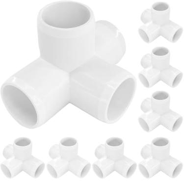 Imagem de 4 Way Conectores de Móveis de PVC com Armação de Estufa Resistente de 1,9 cm (Pacote com 8)