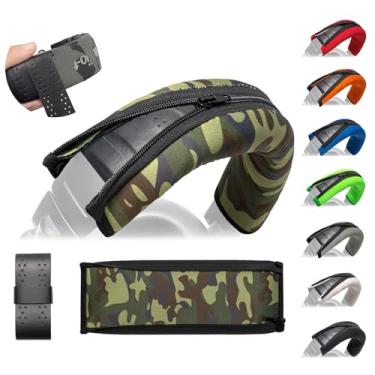 Imagem de Voarmaks Capa de cabeça M50X, almofada de neoprene de camada dupla compatível com fones de ouvido Audio Technica ATH M50 M50X M50XBT M50S M40X M40 M30 M Series (camuflagem verde)